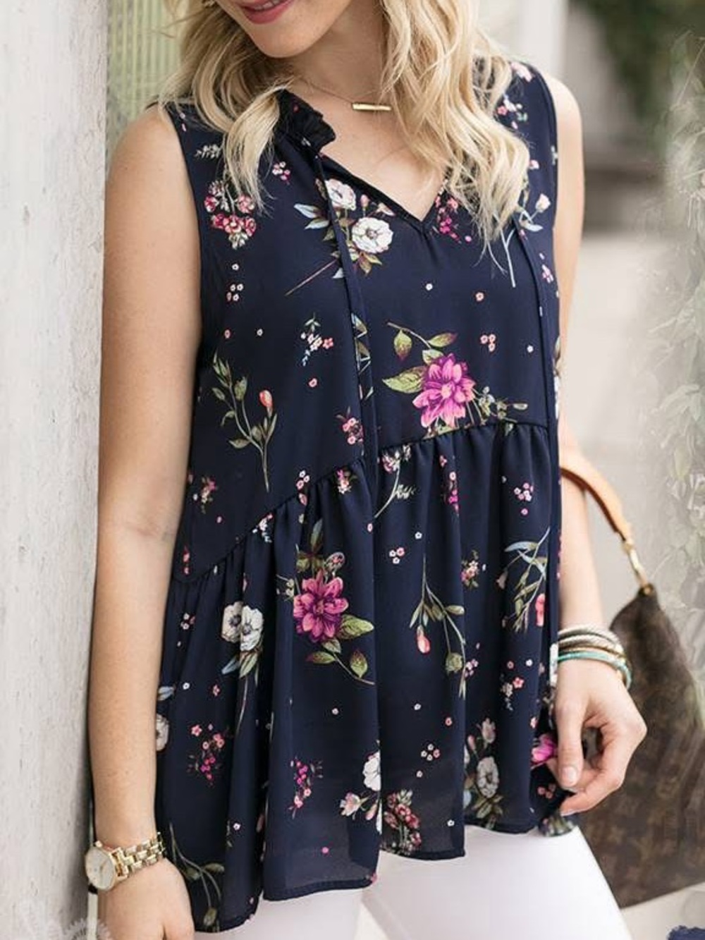Grace & Lace Navy Floral Katie Top